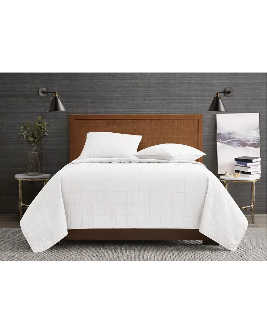 Garment Wash Quilt Set - White, Microfiber