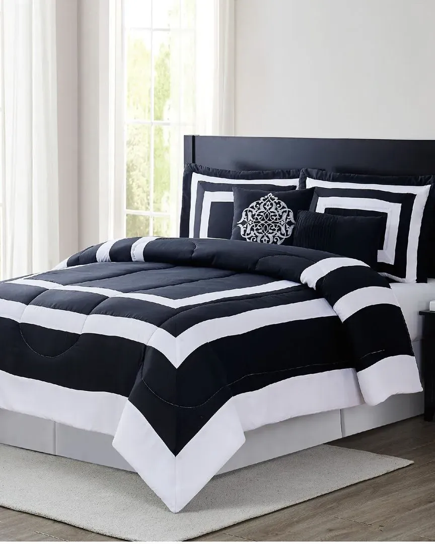 Raynes Hotel 5PC Comforter Set - White/Black image