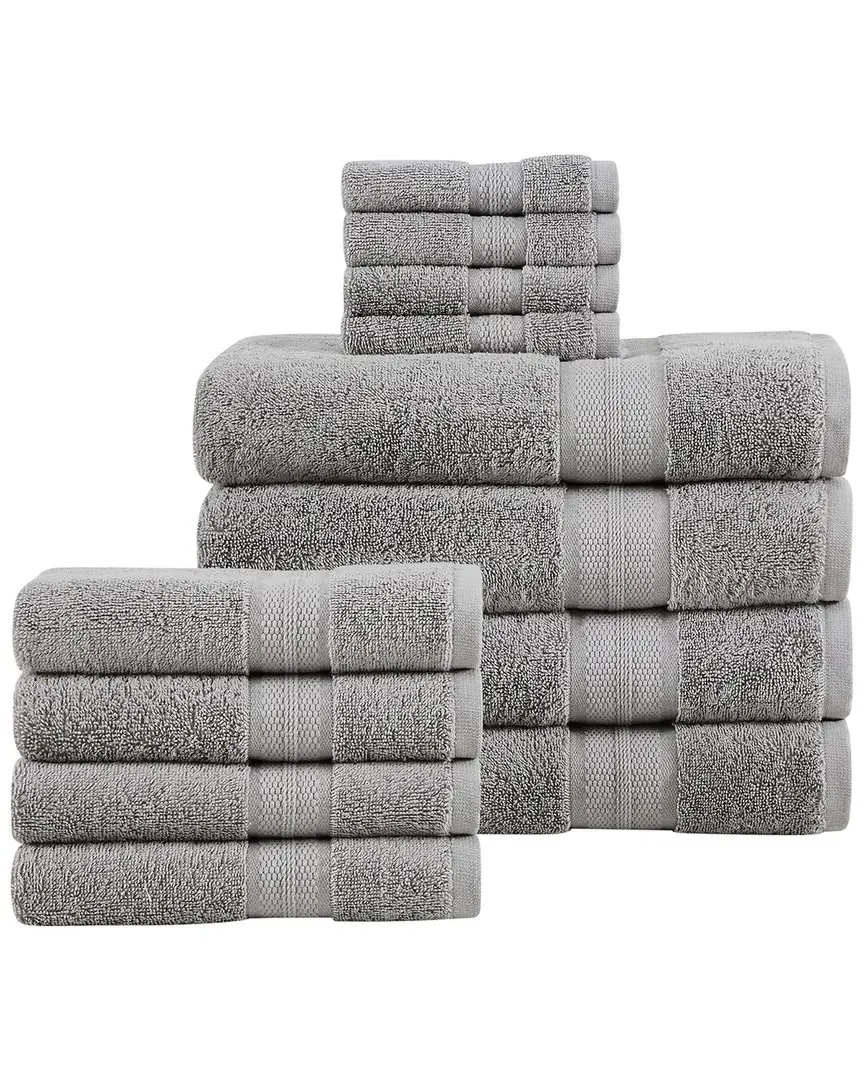 Signature Solid 12pc Towel Set - Grey, Cotton image