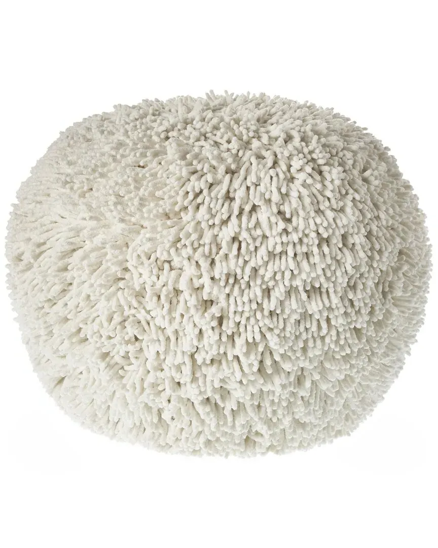Amelia Round Ottoman Pouf Hand-Tufted - Cream, Cotton