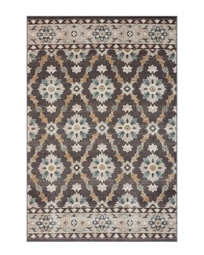 Anica Floral Indoor/Outdoor Area Rug - Brown, Polypropylene image