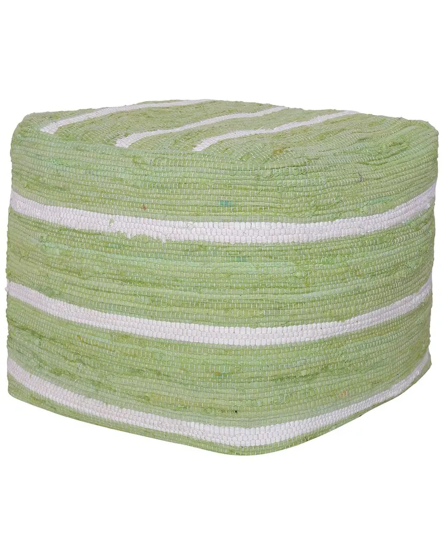 Anna Cube Pouf - Green, Cotton