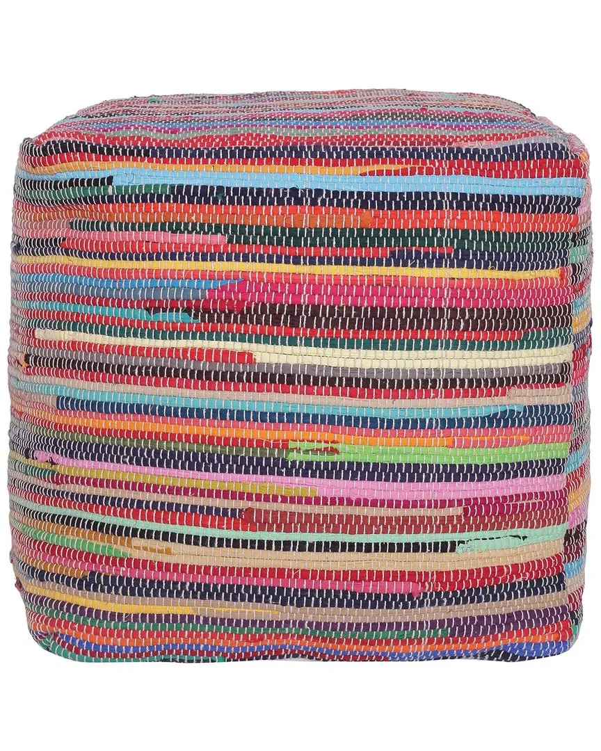 Anna Cube Pouf - Multicolor, Cotton image
