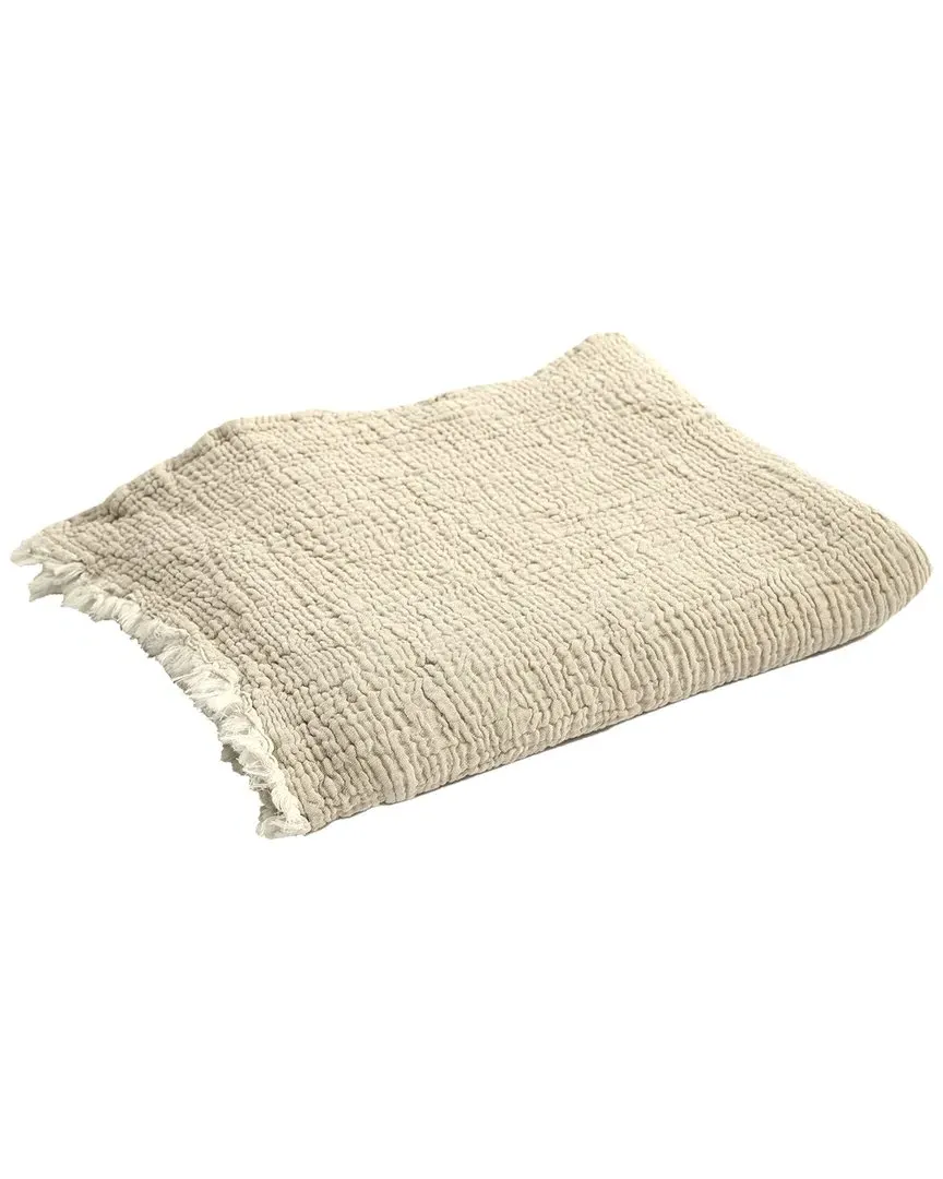Annie Farmhouse Crinkled Turkish Cotton Throw Blanket - Brown image