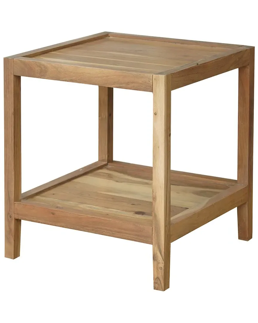 Arbol Malibu Side Table with Storage - Brown, Acacia Wood image