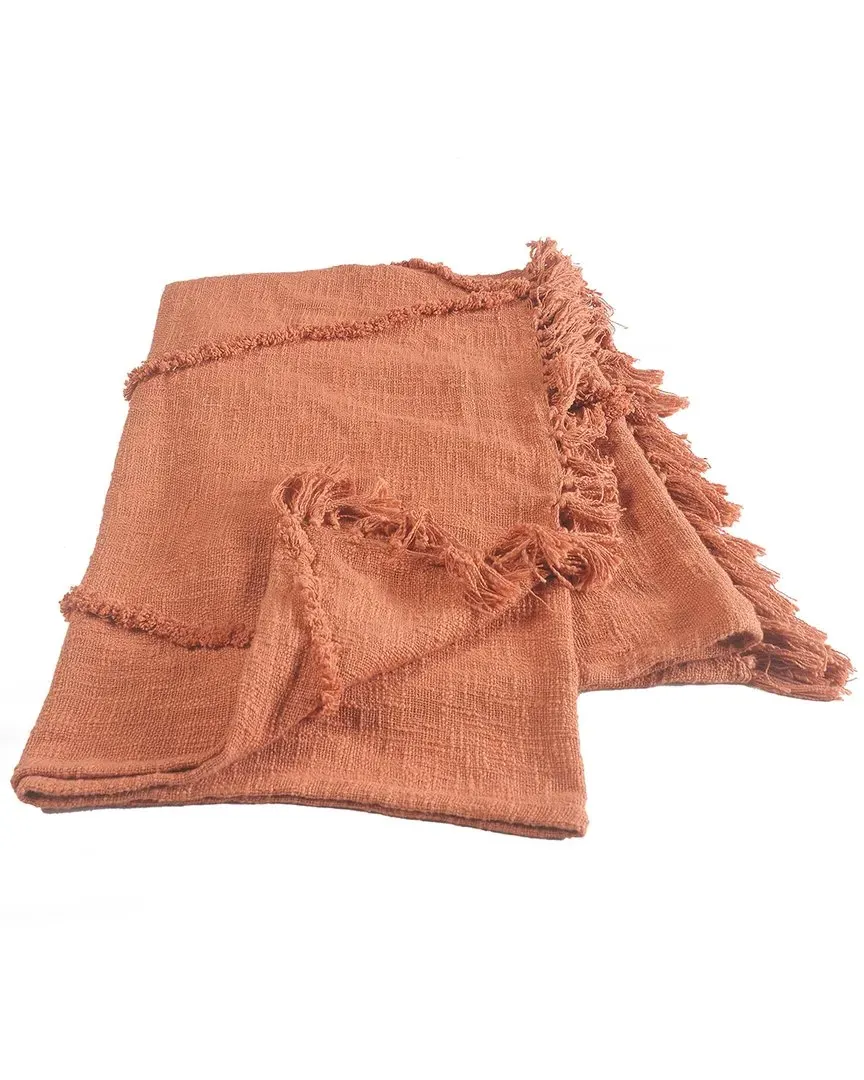 Bohemian Basics Diamond Tufted Throw Blanket - Orange, Cotton image