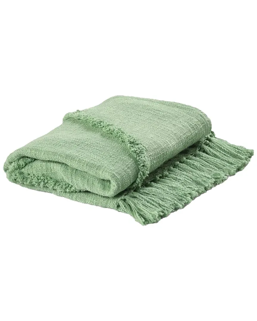 Bohemian Basics Throw Blanket - Green, Cotton
