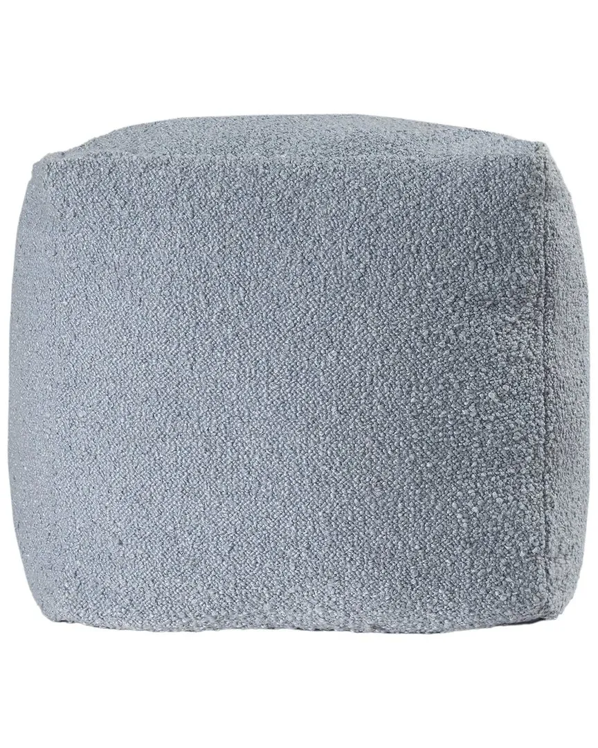 Boucle Handmade Textured Pouf - Blue, Polyester