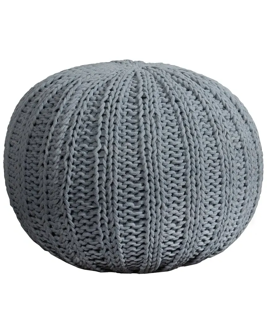 Celtic Round Ottoman Pouf - Grey, Cotton image