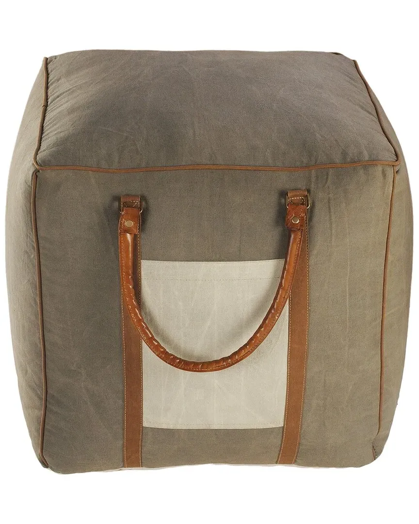 Charlotte Square Ottoman Pouf - Grey, Cotton image