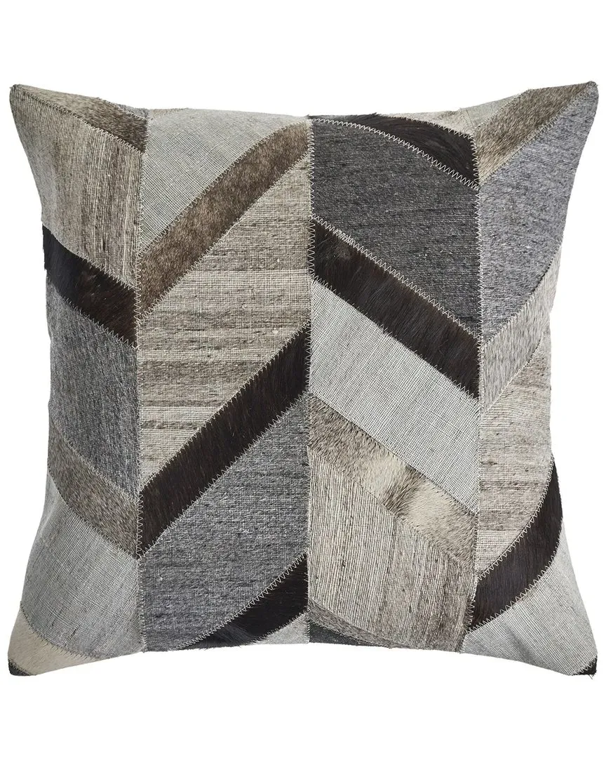 Chevron Throw Pillow - Gray, Faux Leather
