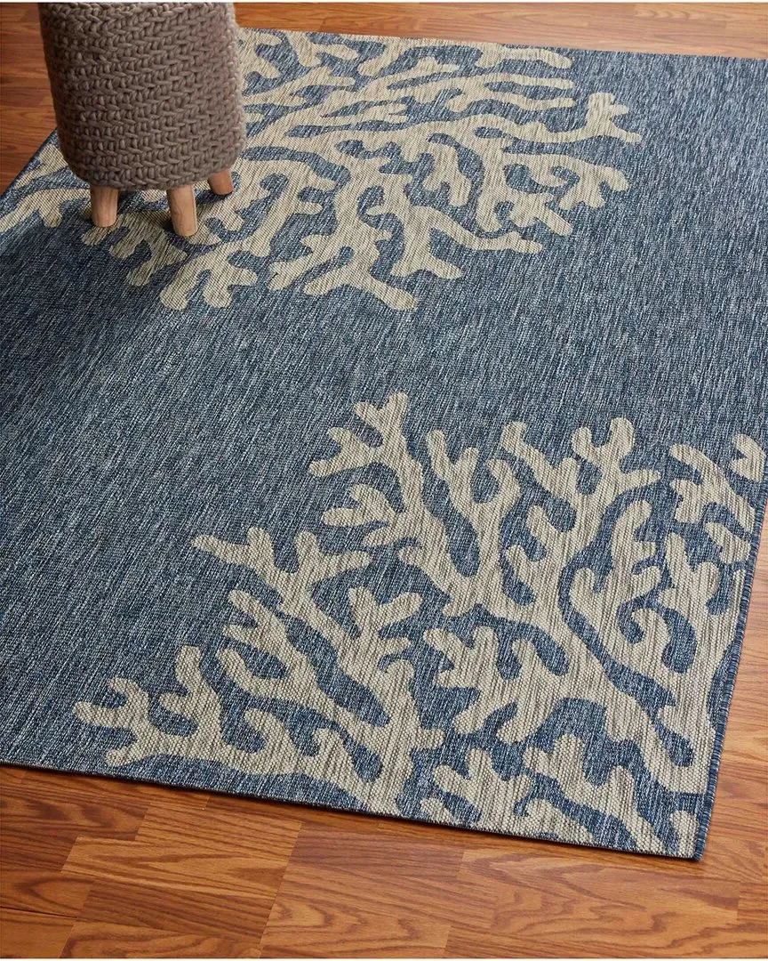Coastal Floral Indoor/Outdoor Performance Area Rug - Polypropylene