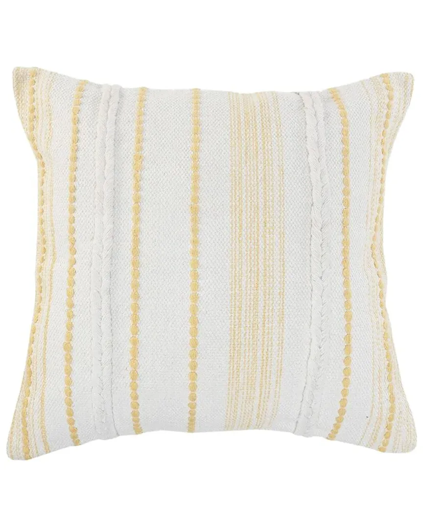 Ellie Woven Striped Decorative Pillow - Yellow, Cotton image