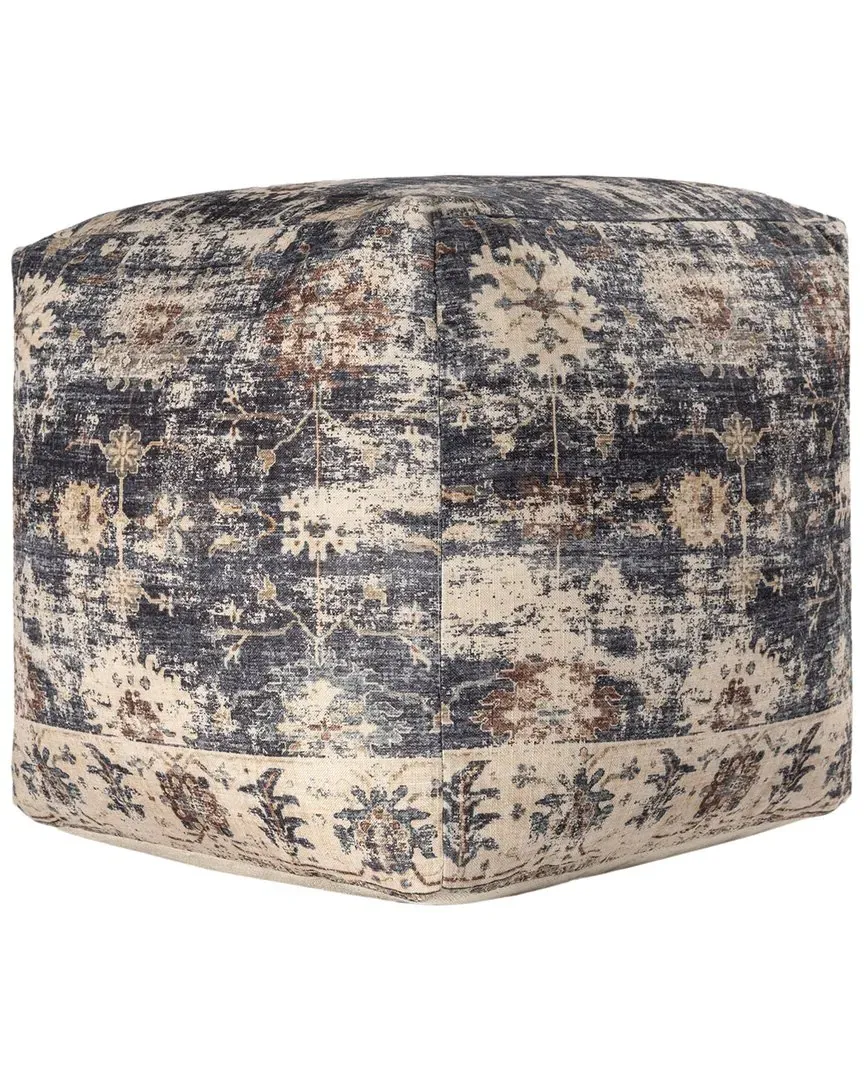 Esra Cube Ottoman Pouf - Navy, Polyester