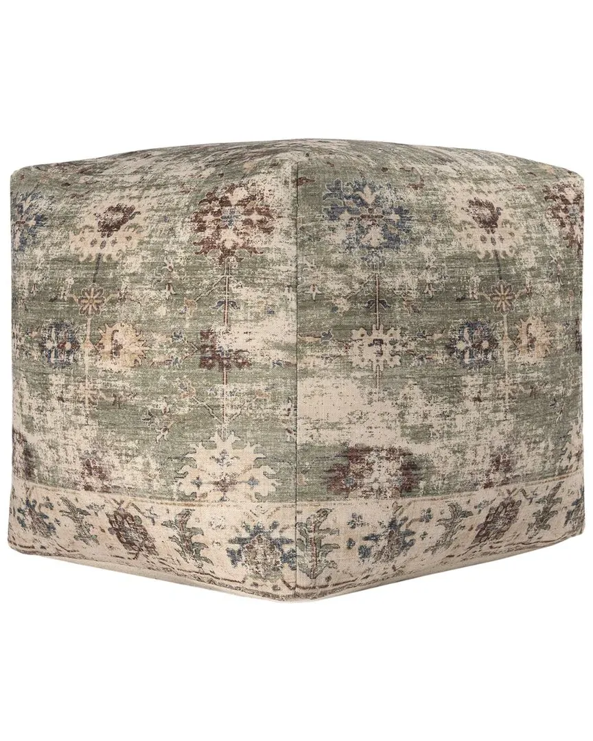 Esra Cube Ottoman Pouf - Sage, Polyester image