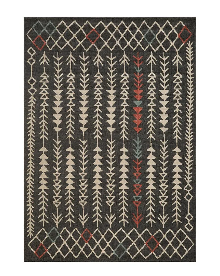 Evette Rios Tribal Indoor/Outdoor Area Rug - Black, Polypropylene