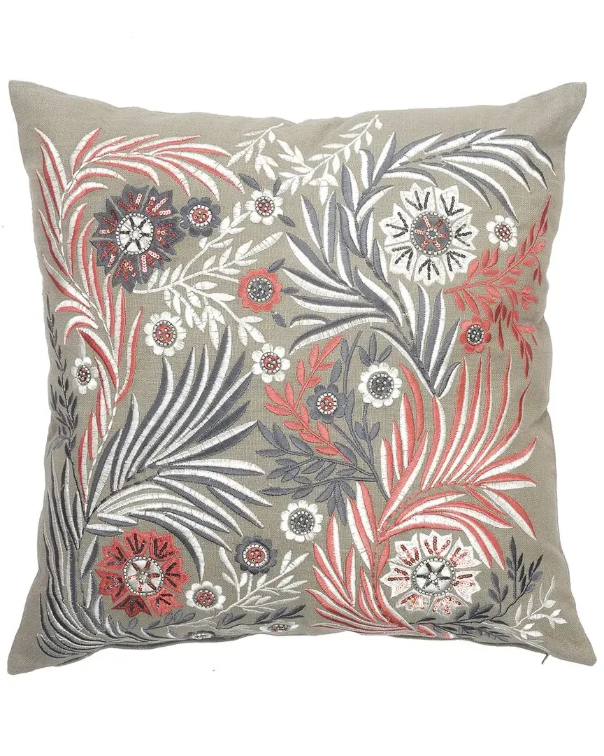 Floral Garden Throw Pillow - Pink, Cotton image