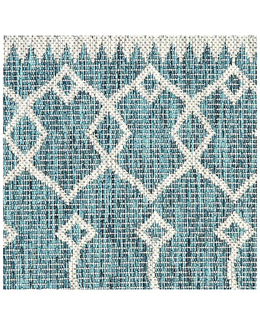 Geometric Indoor/Outdoor Performance Area Rug - Blue image