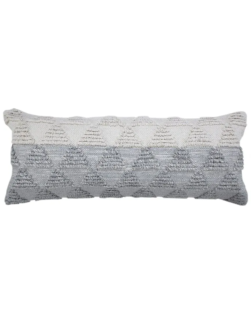 Geometric Textured Triangle Lumbar Pillow - Gray, Cotton