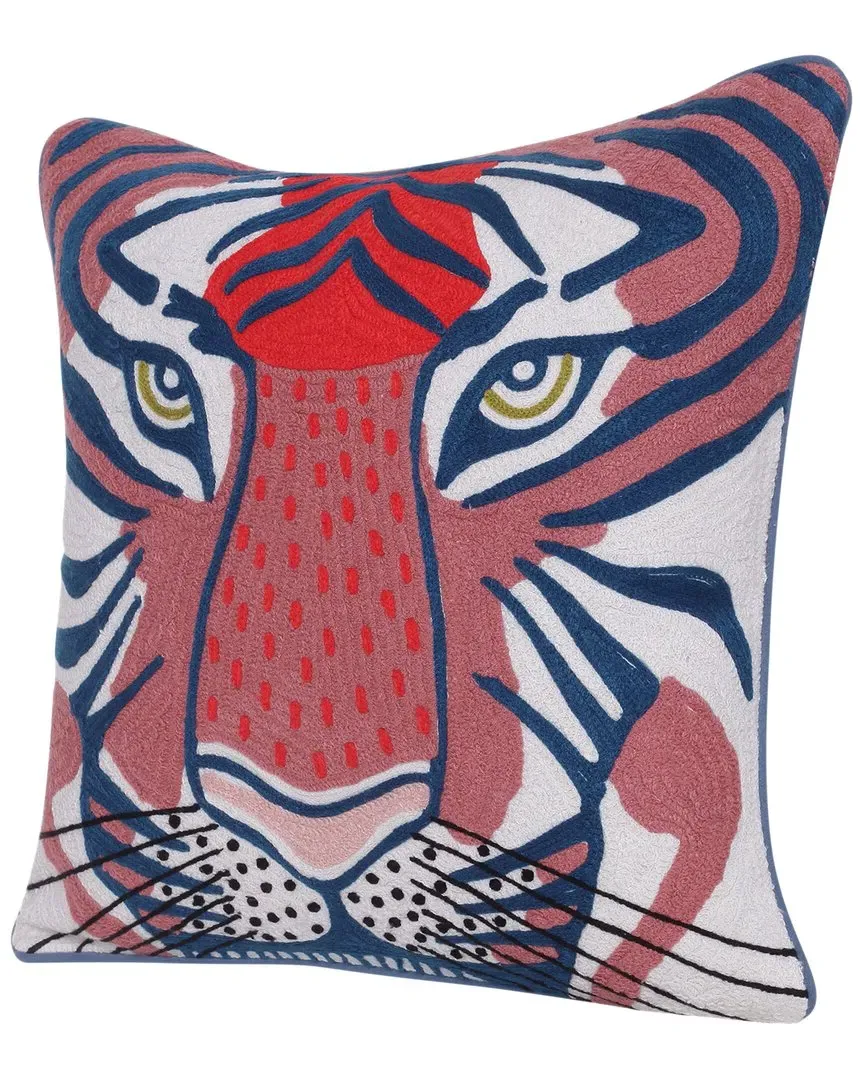 Gloria Animal-Print Throw Pillow - Red, Polyester image