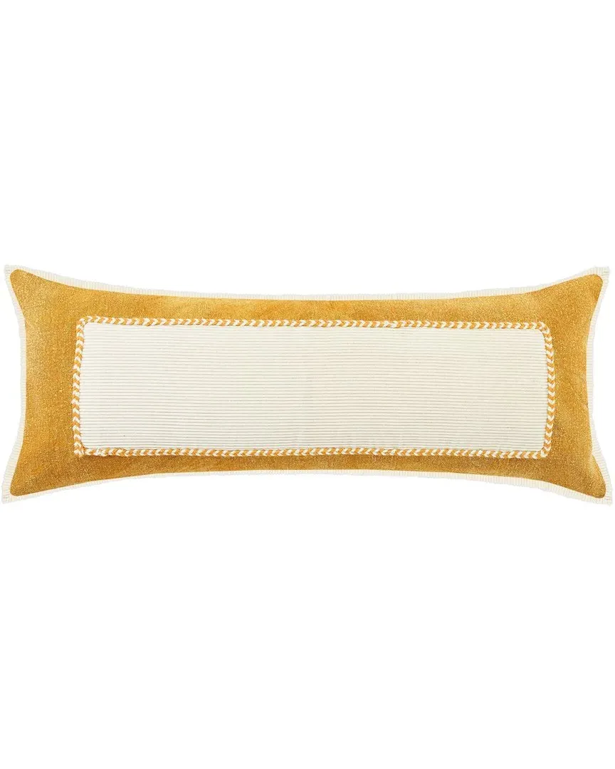 Golden Glow Framed Lumbar Decorative Pillow - Gold, Cotton image