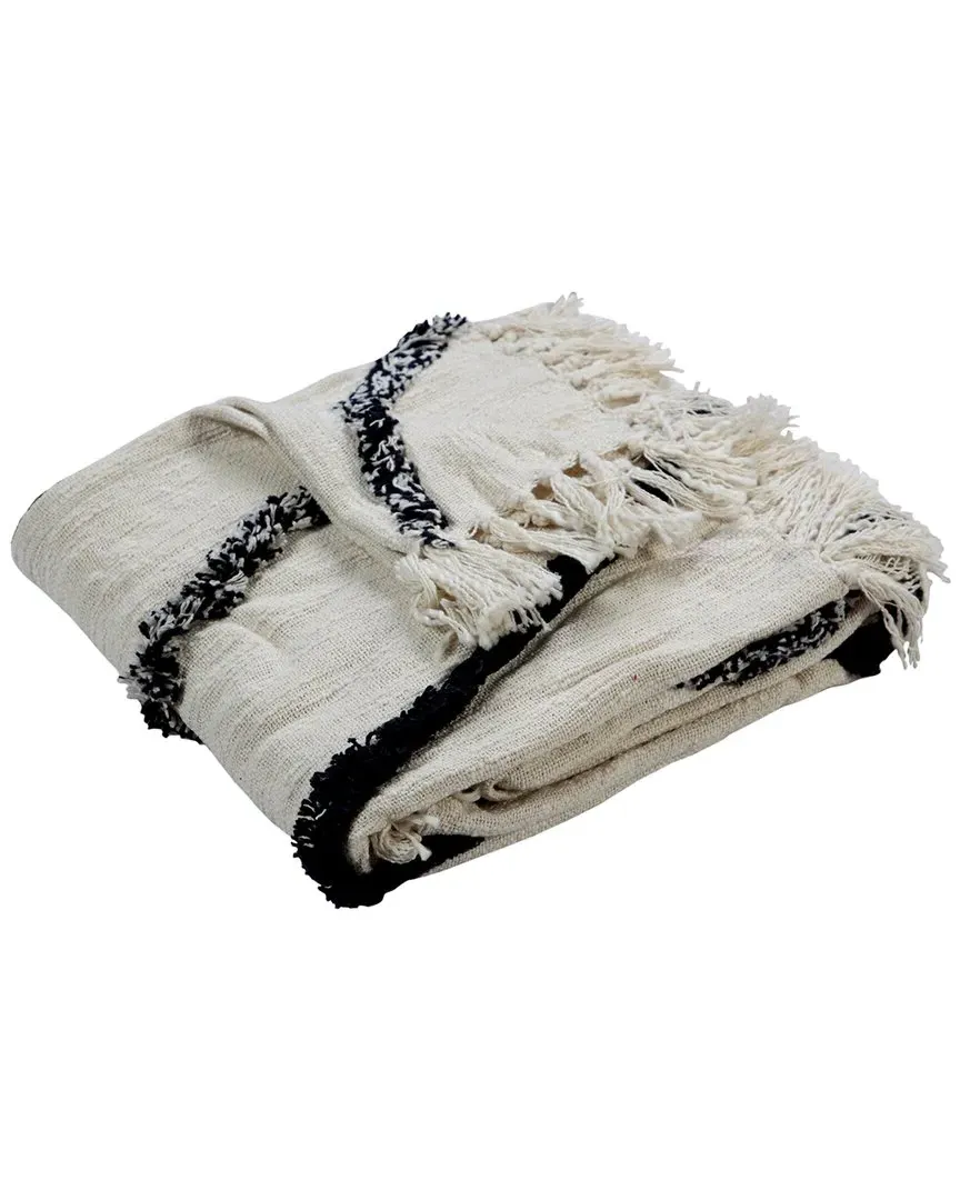 Grayscale Diamonds Throw Blanket - Cream, Cotton image