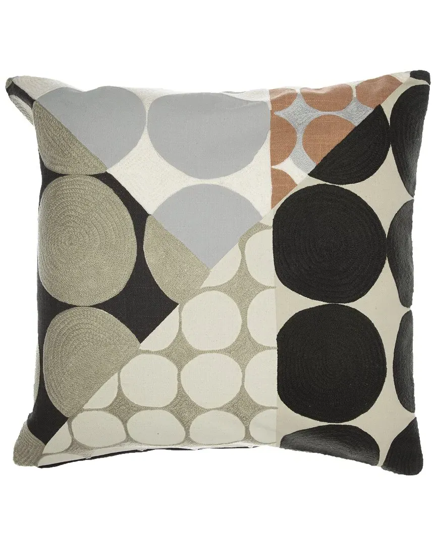 Hand-Woven Throw Pillow - Black, Cotton