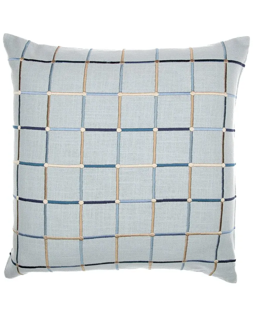 Hand-Woven Throw Pillow - Blue, Cotton