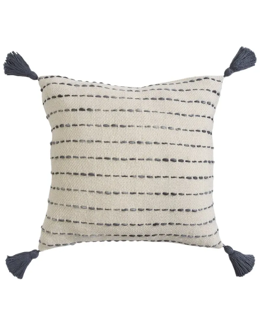 Hand-Woven Throw Pillow - Navy, Cotton image