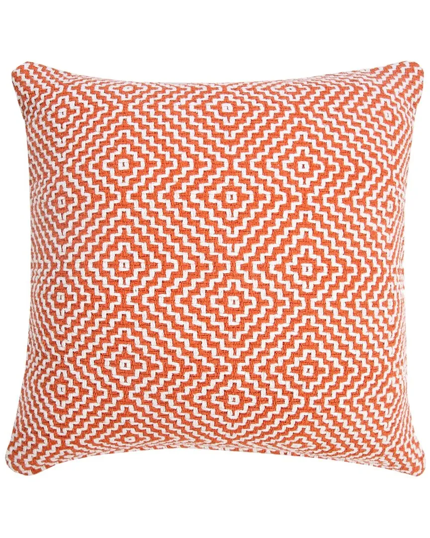 Ingrid Diamond Delight Woven Geometric Throw Pillow - Orange image