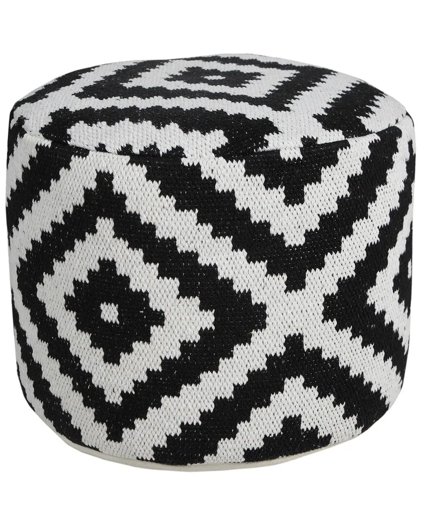 Madilyn Diamond Ottoman Pouf - Black, Cotton
