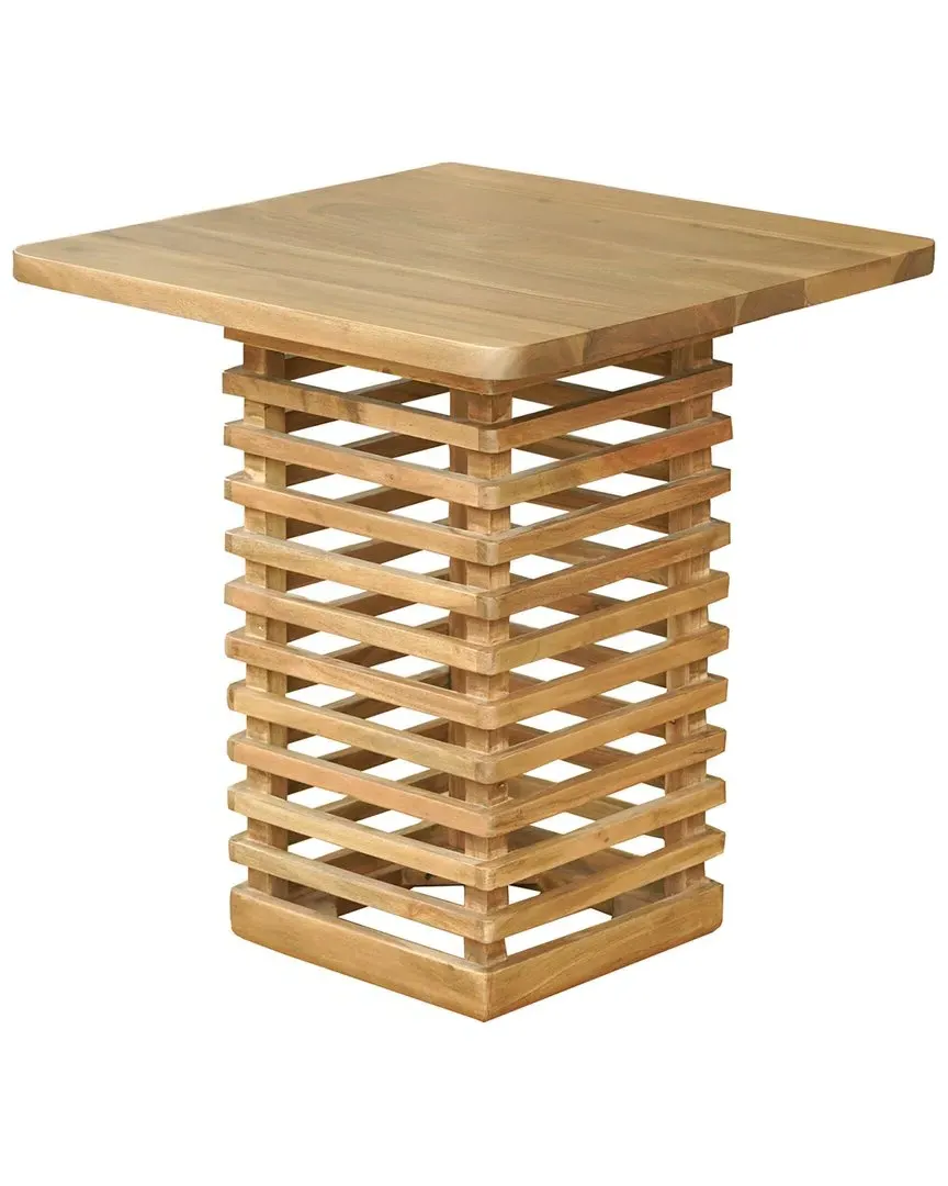 Magnolia Lattice Side Table - Brown, Acacia Wood