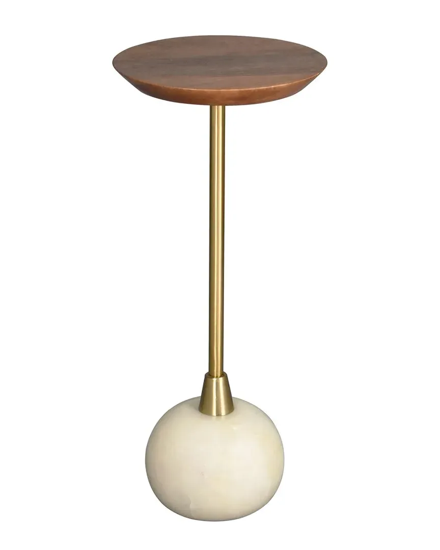 Mazzini Round Drink Table - Brown, Mango Wood