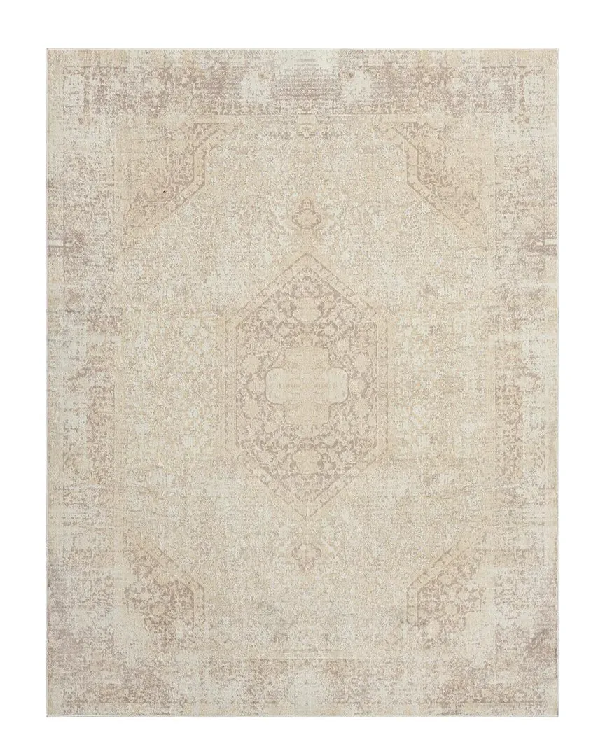 Melody Waterproof Medallion Area Rug - Beige, Polyester image