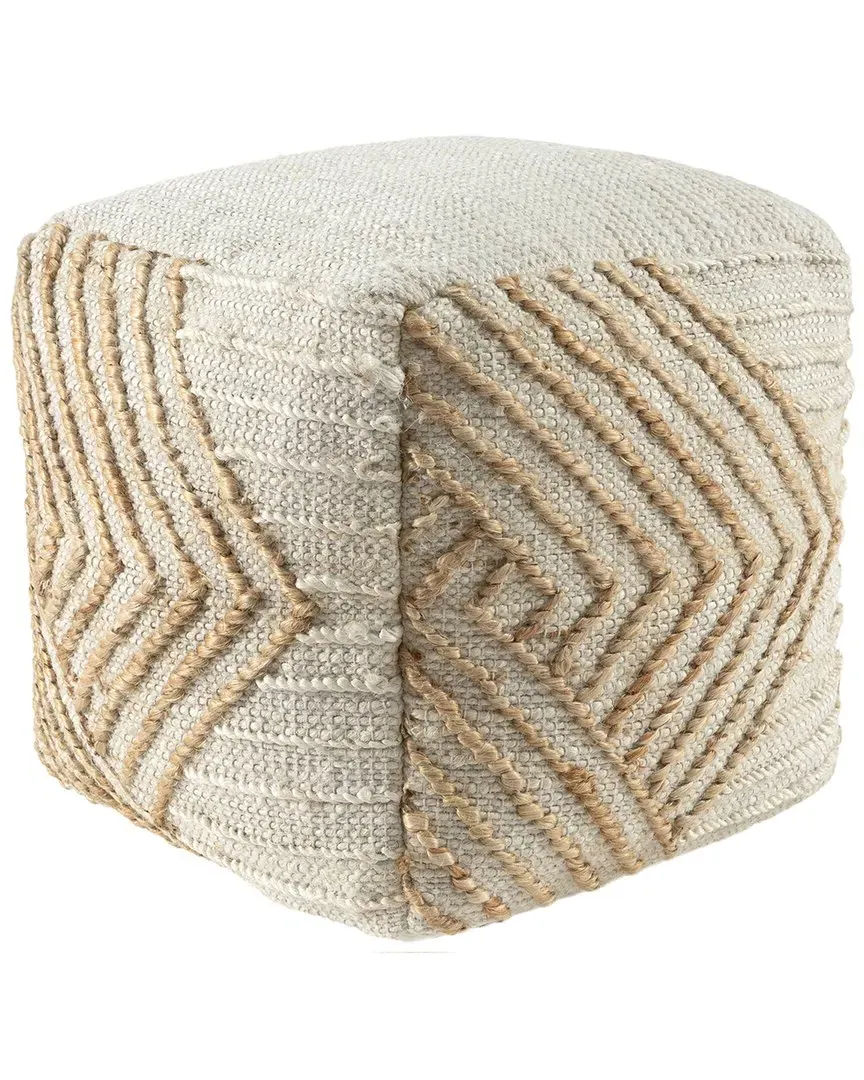 Mesa Coastal Braided Abstract Handmade Textured Pouf - Natural