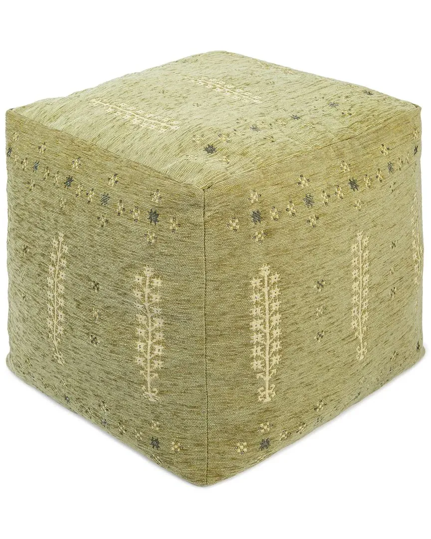 Milano Cube Ottoman Pouf - Sage Green, Woven image