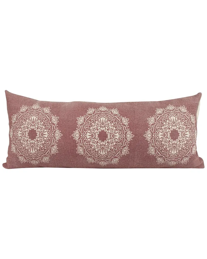 Monica Bohemian Mandala Medallion Lumbar Throw Pillow - Pink image
