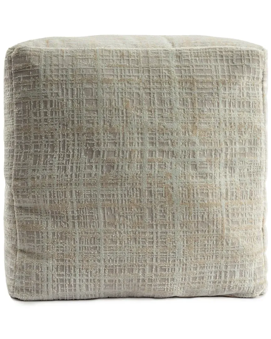 Natalie Abstract Pouf - Beige, Polyester
