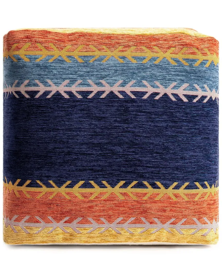 Natalie Turkish Stripe Pouf - Multicolor, Polyester