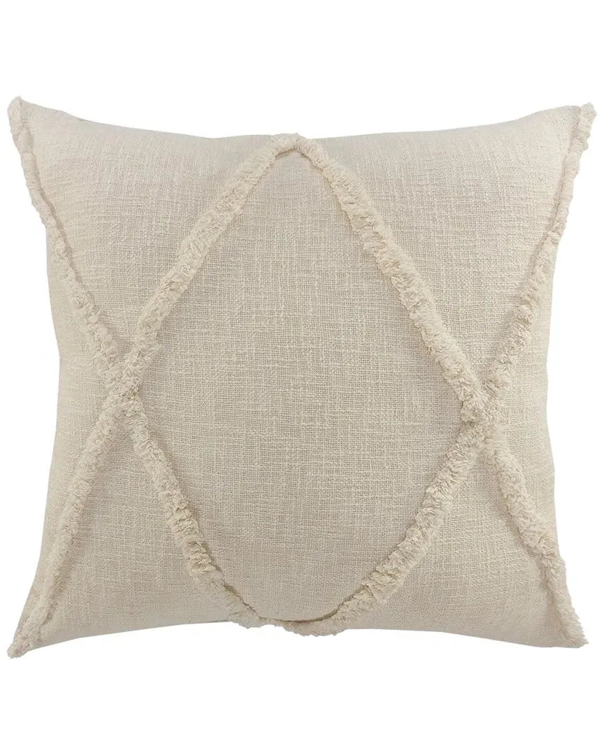 Reid Diamond Tufted Decorative Pillow - Natural, Cotton image