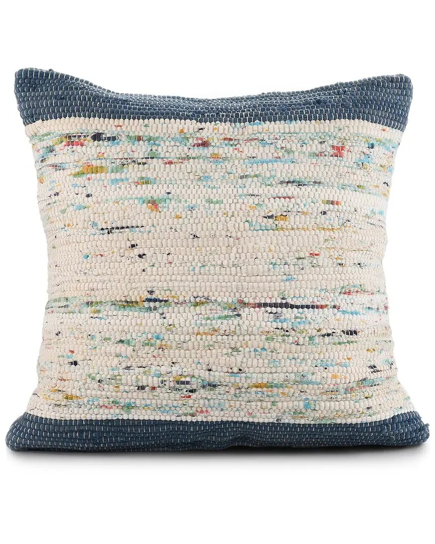Rosalie Handwoven Abstract Throw Pillow - Blue, Cotton image