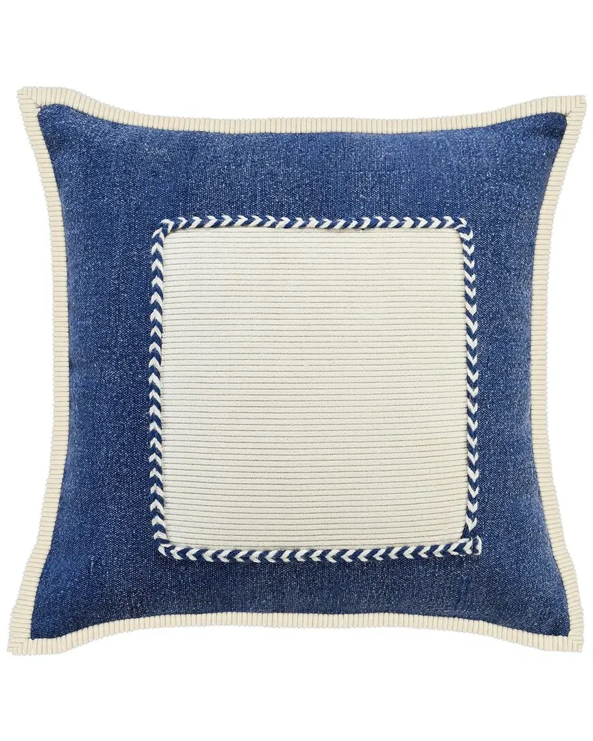 Sabien Framed Throw Pillow - Blue, Cotton