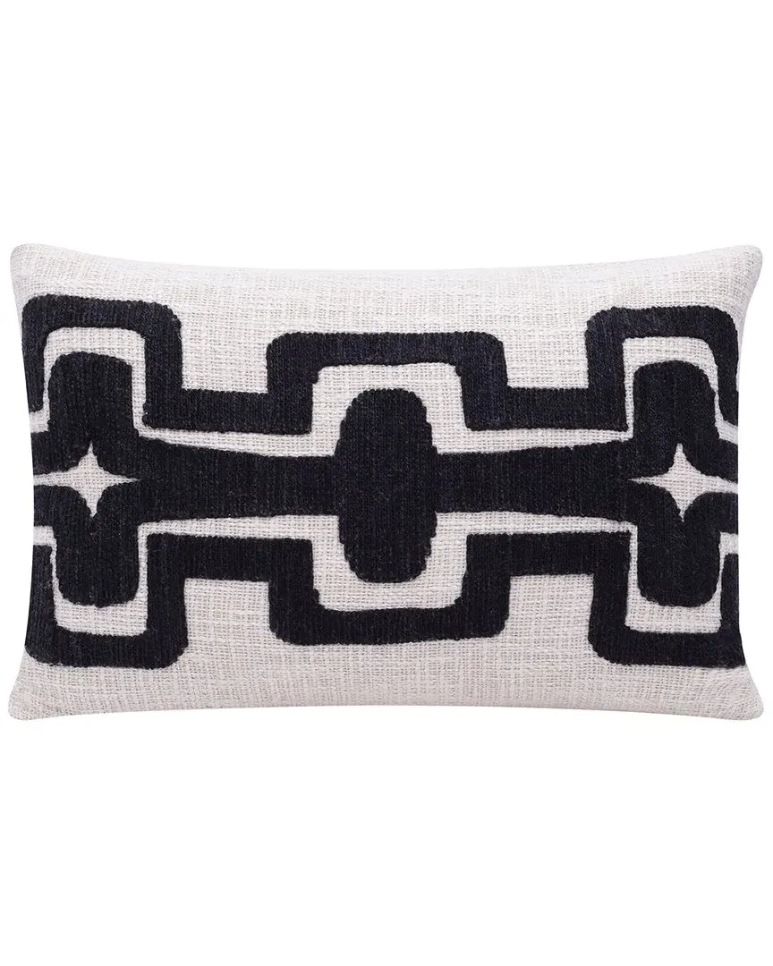 Scarlett Geometric Handmade Throw Pillow - Black, Cotton image
