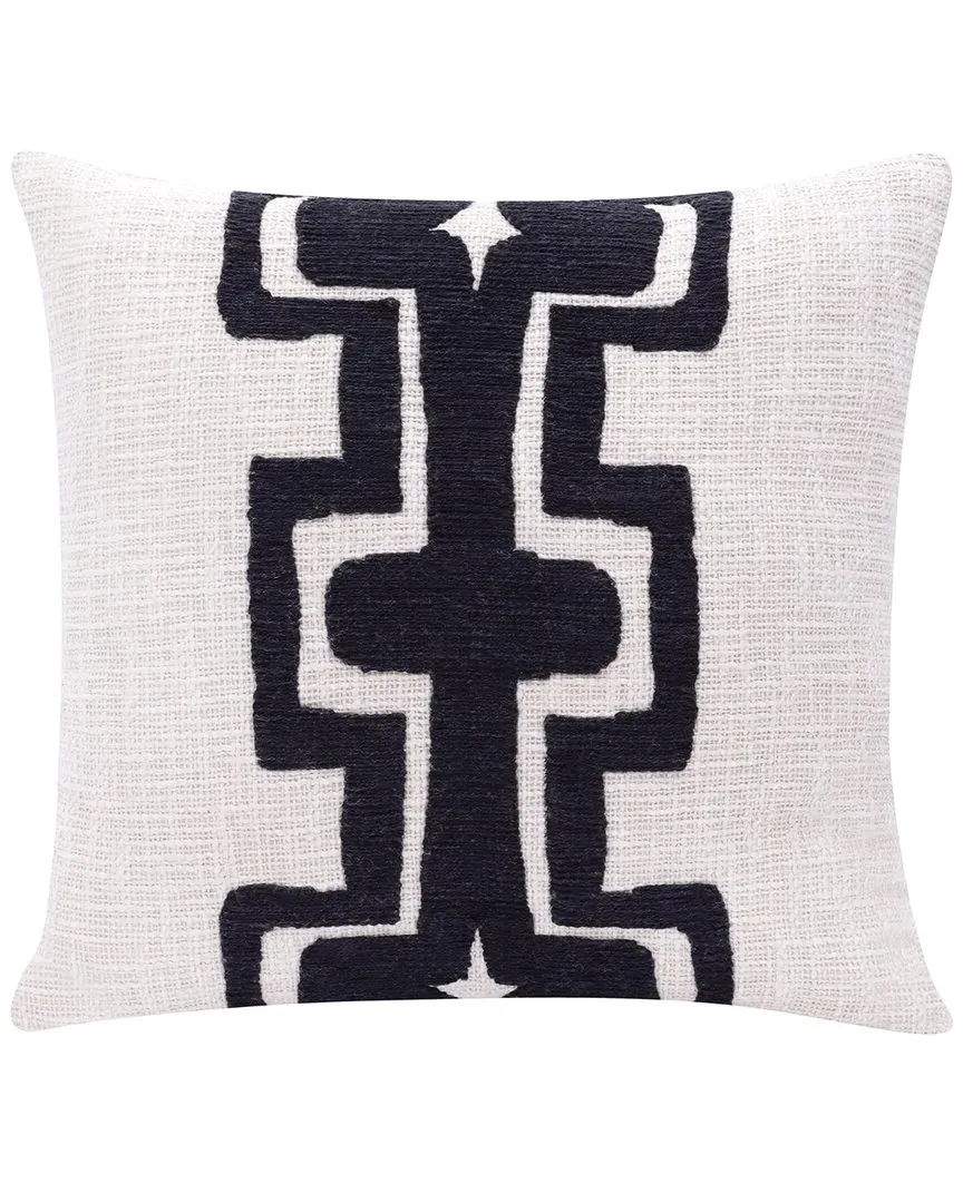Scarlett Geometric Handmade Throw Pillow - Black, Cotton