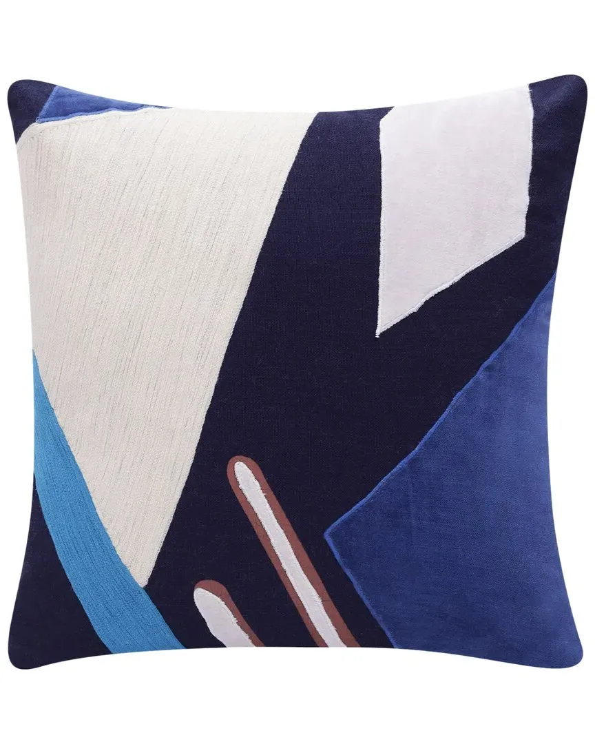 Scarlett Patchwork Handmade Throw Pillow - Blue, Cotton