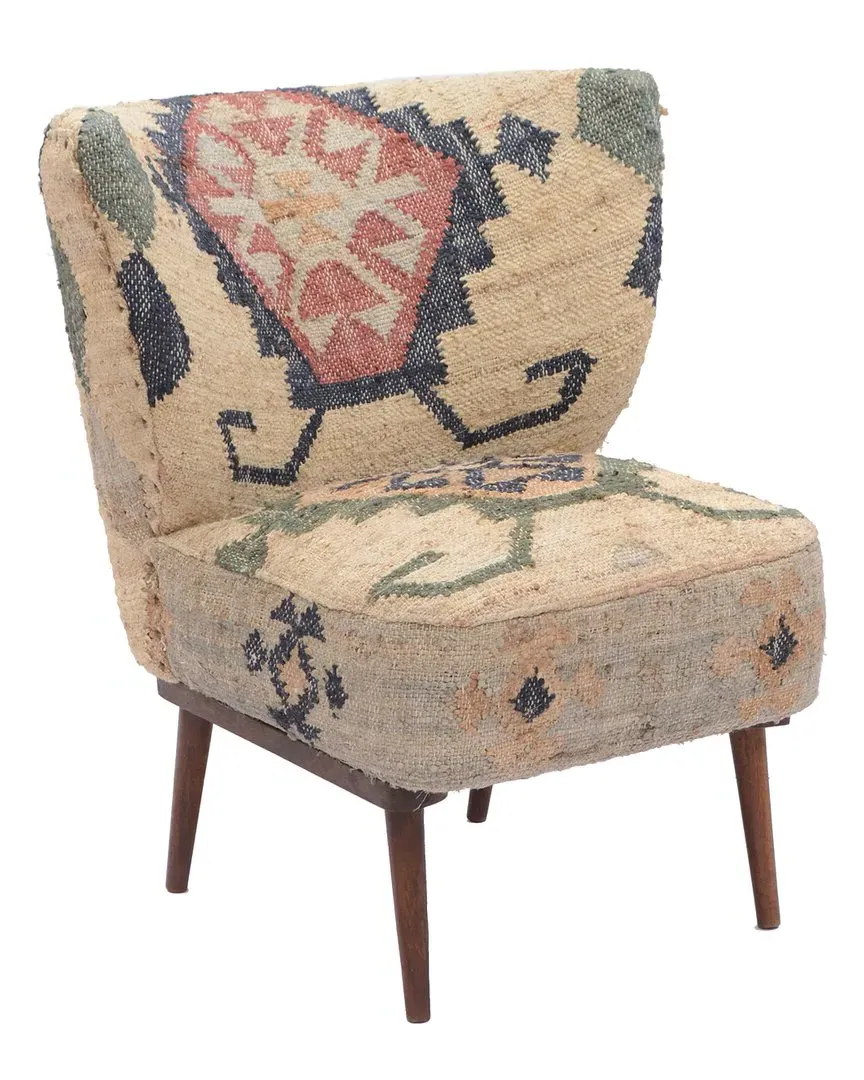 Sierra Dhurrie Hand-Crafted Accent Chair - Tan, Jute