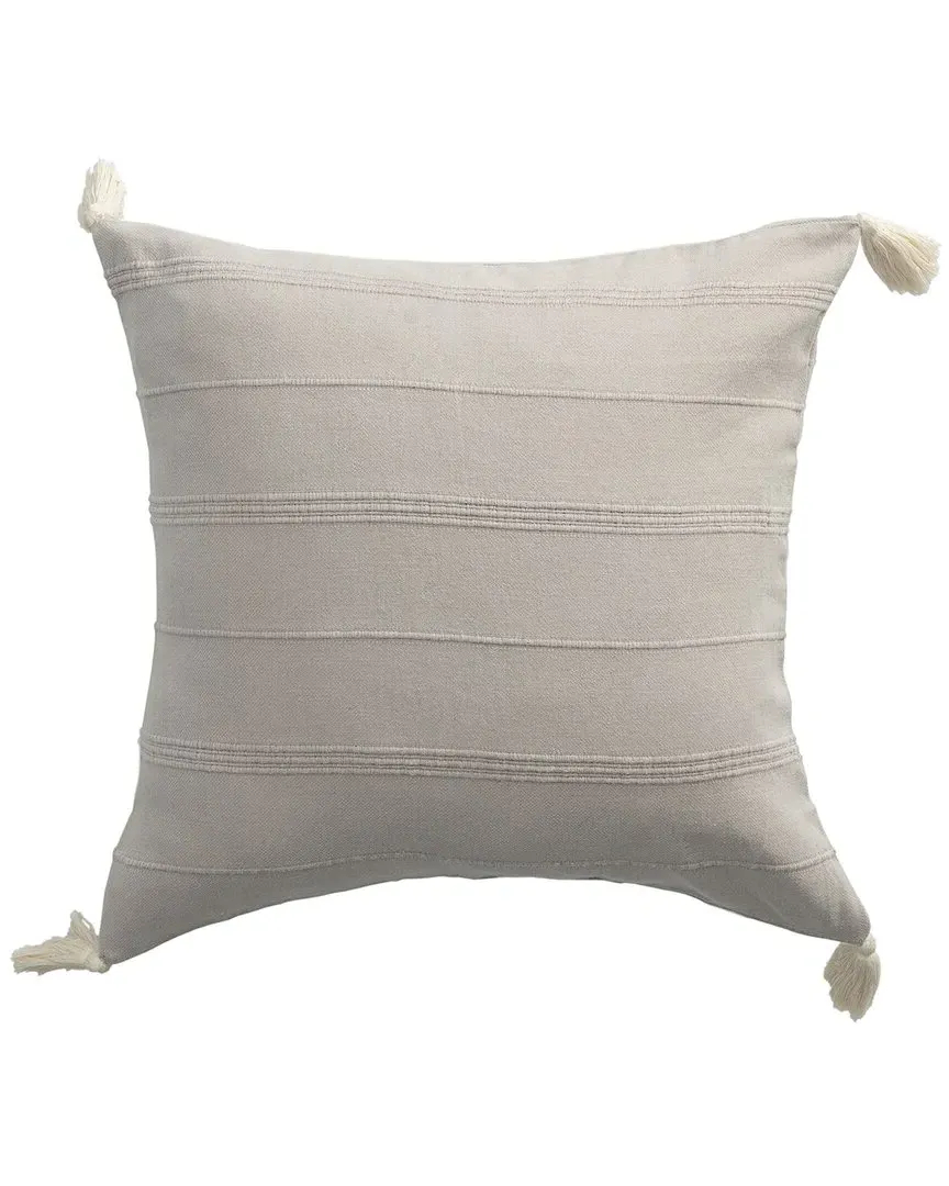 Silvia Striped Throw Pillow - Beige, Cotton