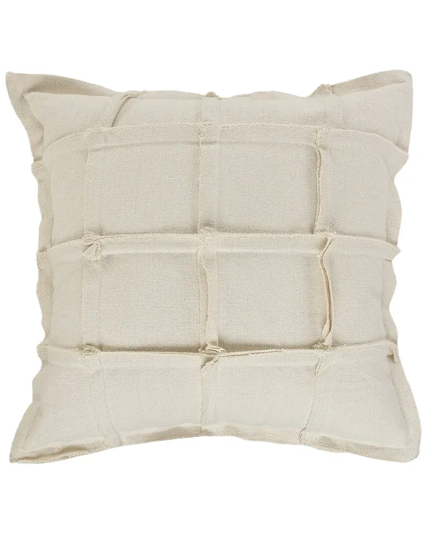 Sindy Solid Ribbon Throw Pillow - Beige, Cotton