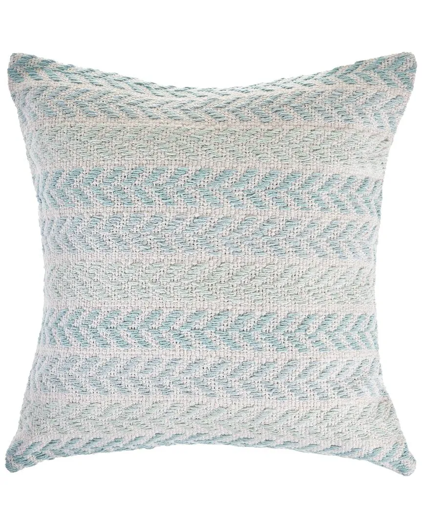Sofie Woven Chevron Striped Decorative Pillow - Blue, Cotton