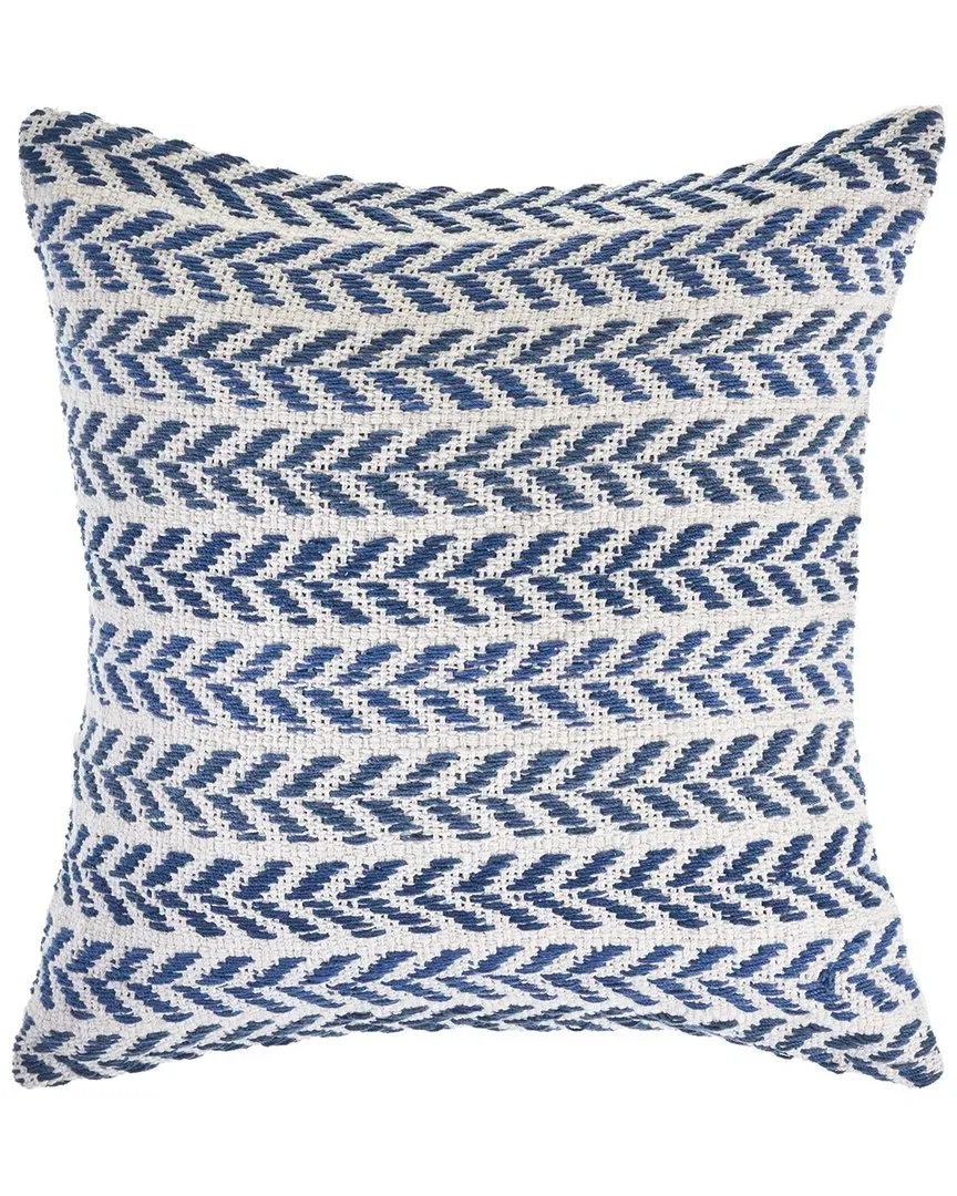 Sofie Woven Chevron Striped Decorative Pillow - Navy, Cotton